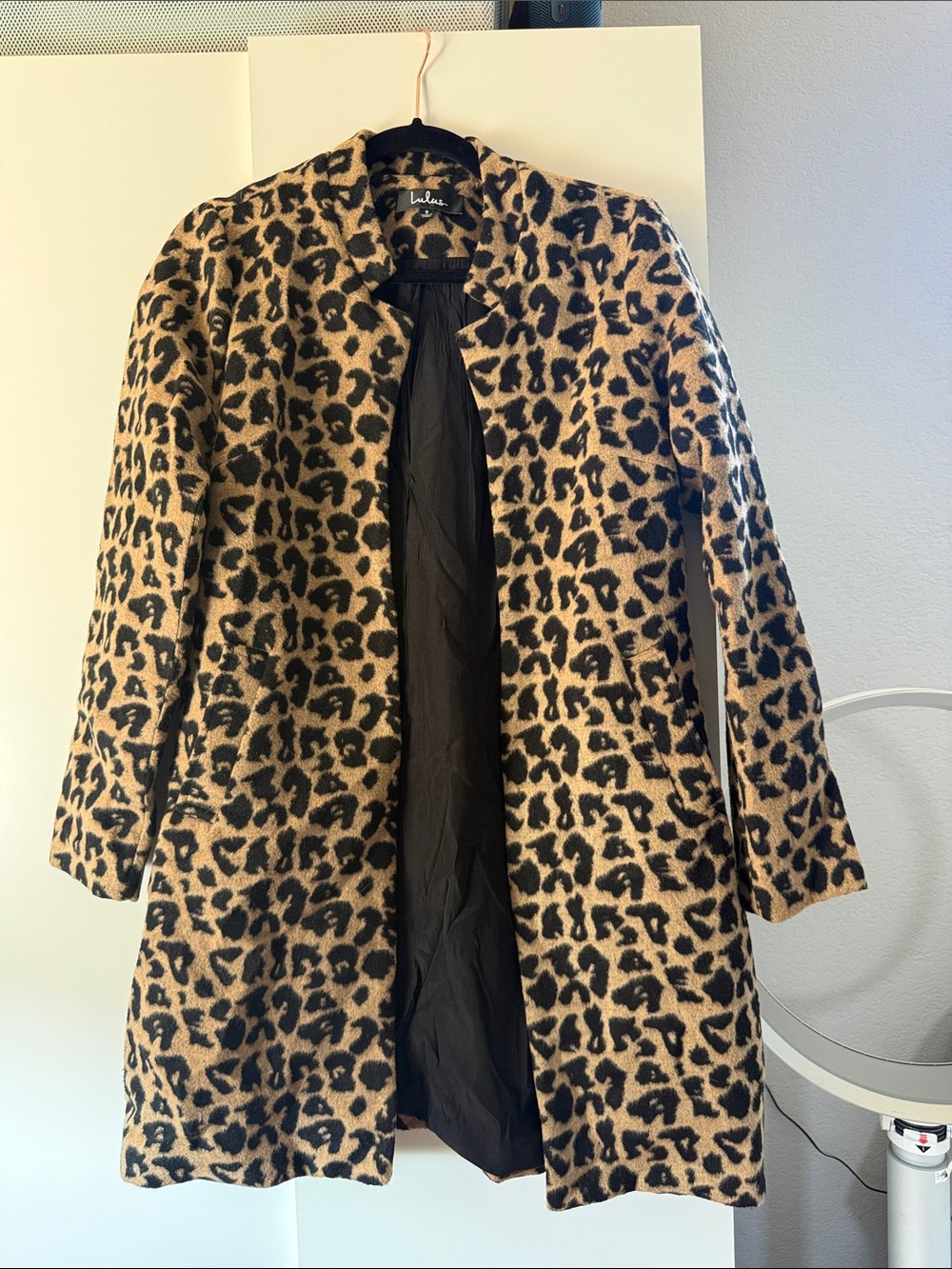 Lulu’s cheetah duster coat pea coat